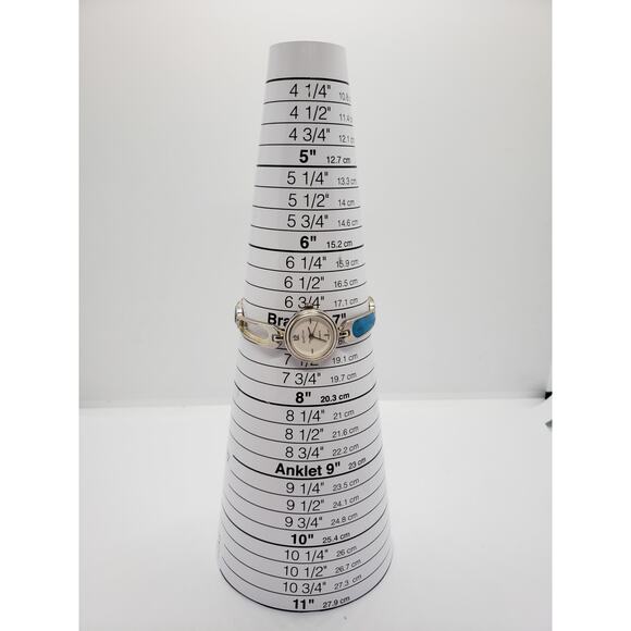 Gem Time women's dress watch. Small silver and white face. Blue bead band. GT-03 - Picture 7 of 8